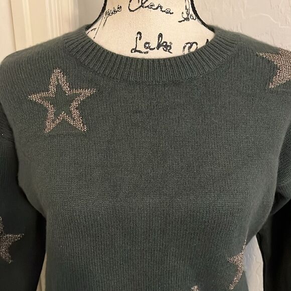Rails Perci Olive Green Gold Stars Design Pullover Sweater Boho Contemporary - Picture 7 of 12